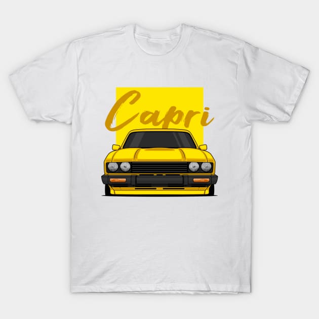 Front Yellow Capri MK3 Classic T-Shirt by GoldenTuners